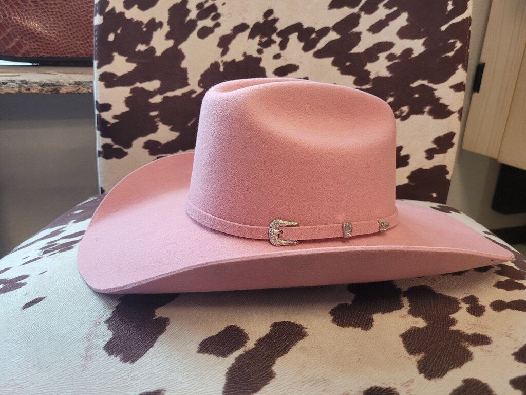 Pink Cowboy Hat with Silver Buckle