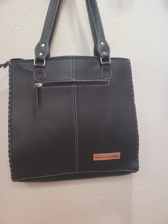 Cowhide and Leather Tote Bag