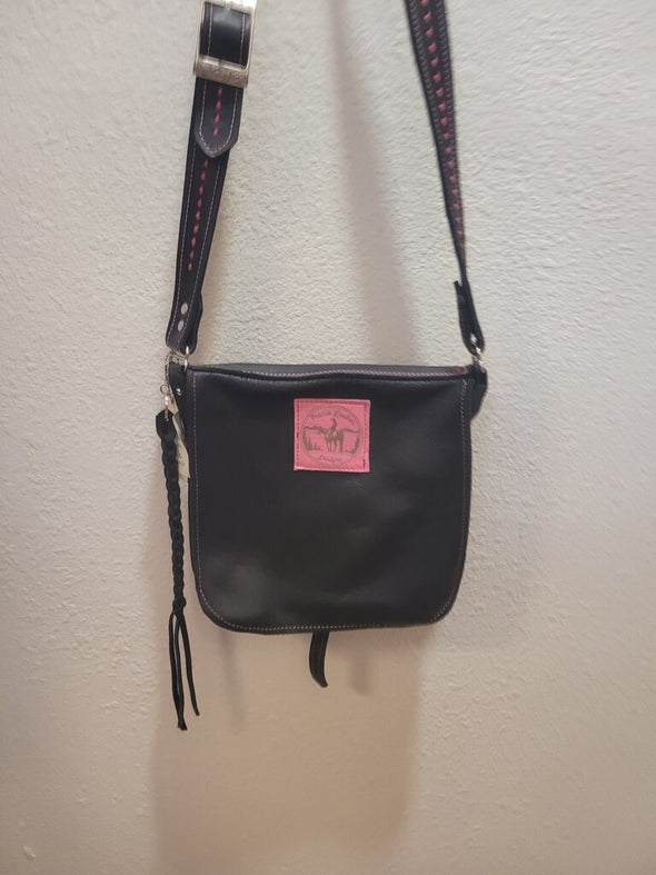 Black and Pink Western Style Crossbody Bag