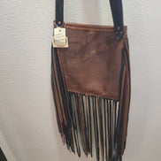 Brown Leather Fringe Crossbody Bag