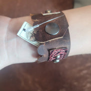 Cowgirl Leather Bracelet with Rhinestones