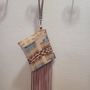 Fringe Aztec Print Clutch