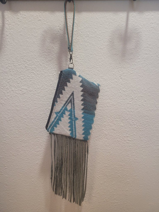 Aztec Patterned Fringe Purse