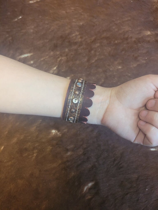 Leather Adjustable Western Style Bracelet