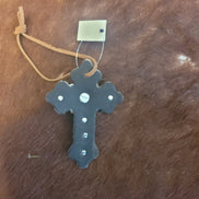 Decorative Leather Cross Ornament