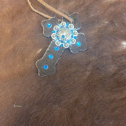 Decorative Leather Cross Ornament