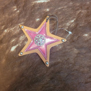Pink Star Leather Ornament