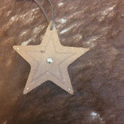 Pink Star Leather Ornament
