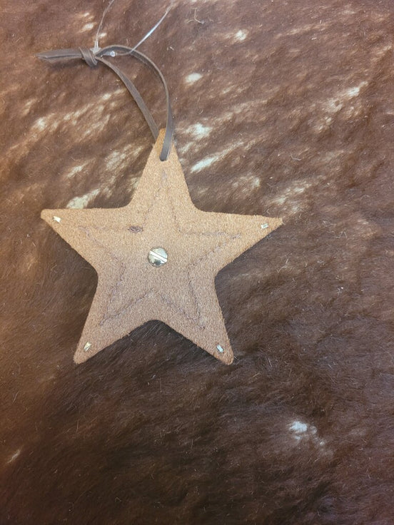 Pink Star Leather Ornament