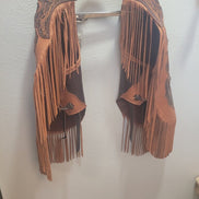 Leather Cowboy Chaps with Fringe