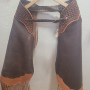 Leather Cowboy Chaps with Fringe