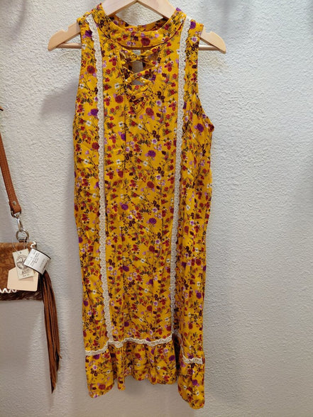 Floral Yellow Casual Dress