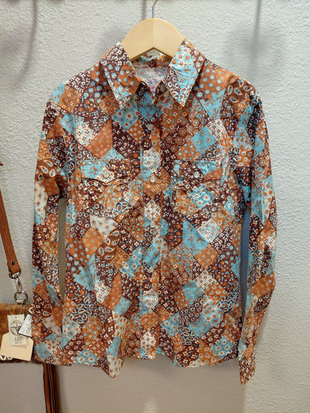 Panhandle Women's Vintage-Style Floral Button-Up Shirt