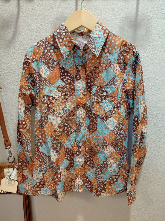 Panhandle Women's Vintage-Style Floral Button-Up Shirt