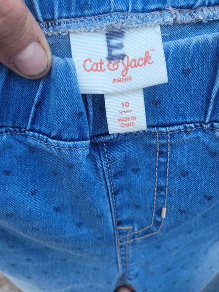 Cat & Jack Jegging Size 10 with Heart Pattern