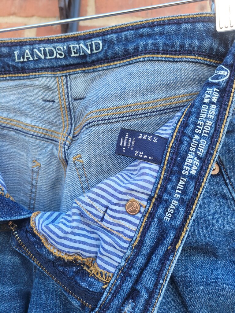 Lands' End Low Rise Roll Cuff Jeans