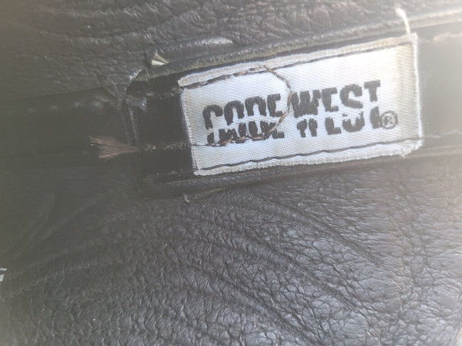 Code West Black Leather Cowboy Boots