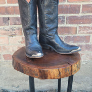 Code West Black Leather Cowboy Boots