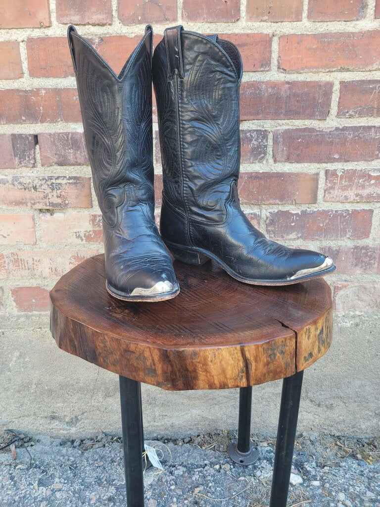Code West Black Leather Cowboy Boots