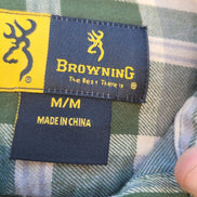 Browning Men’s Green Plaid Button-Up Shirt