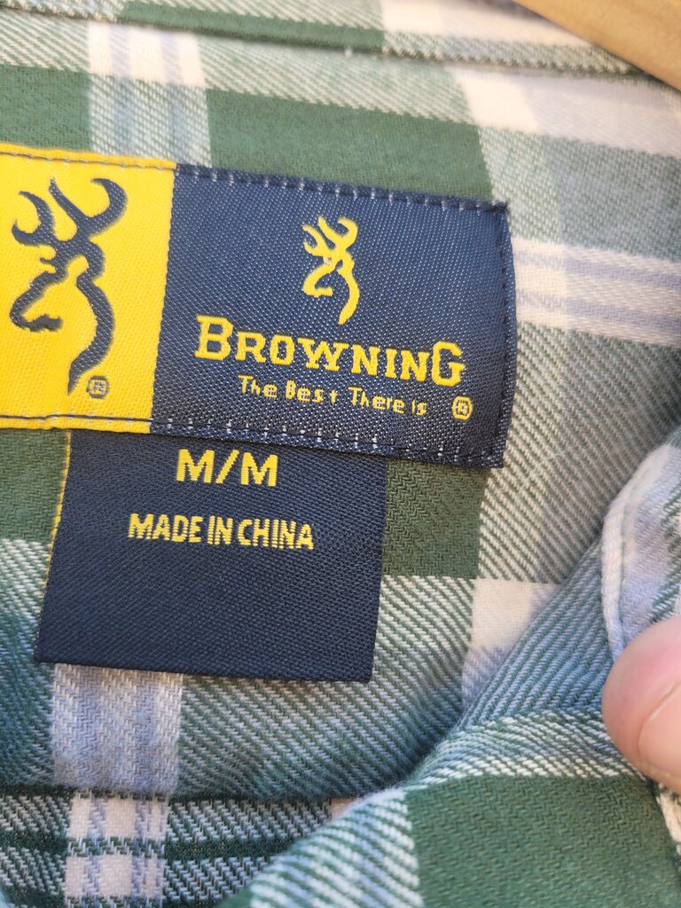 Browning Men’s Green Plaid Button-Up Shirt