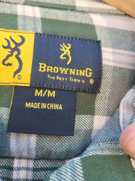 Browning Men’s Green Plaid Button-Up Shirt