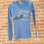 Cowgirls Drive Trucks Long Sleeve Hoodie