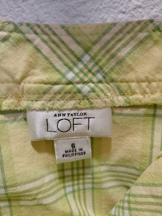 Ann Taylor Loft Green Plaid Skirt