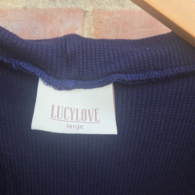 Lucylove Navy Blue Cowl Neck Tank Top