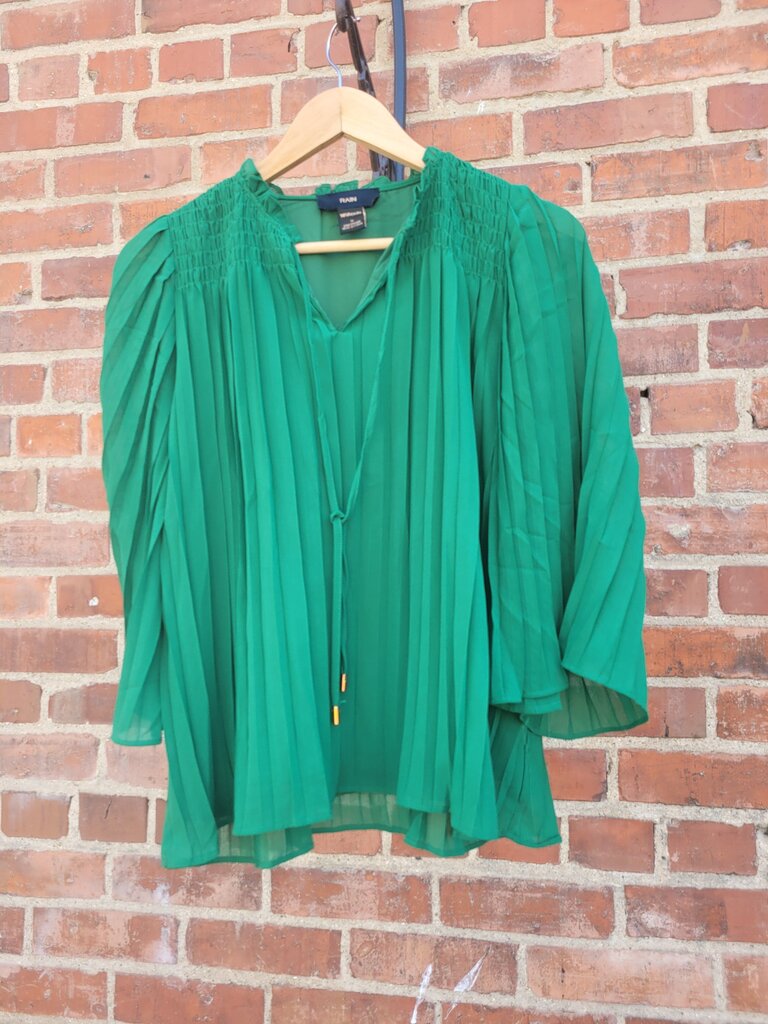 Green Pleated Top by Rain