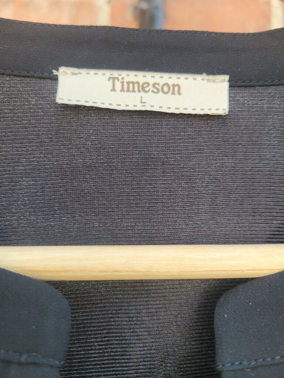 Timeson Women's Black Pleated Top
