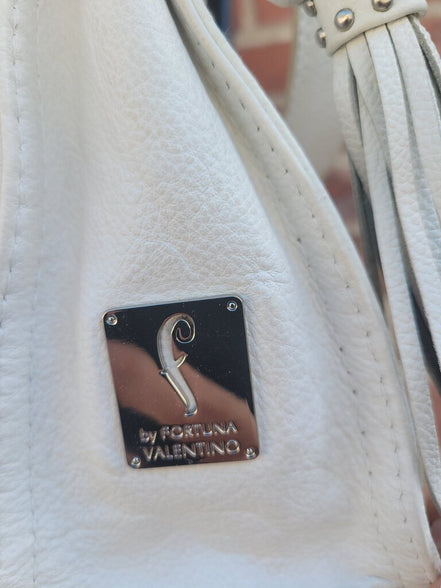 Fortuna Valentino White Leather Handbag