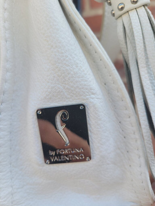Fortuna Valentino White Leather Handbag