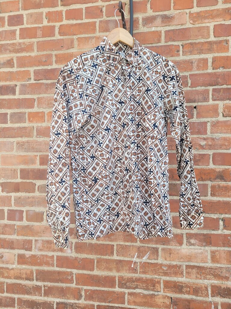 SUCCES Tailor Patterned Long Sleeve Shirt