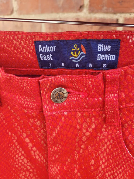 Ankor East Red Denim Jacket and Jeans Set