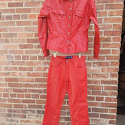 Ankor East Red Denim Jacket and Jeans Set
