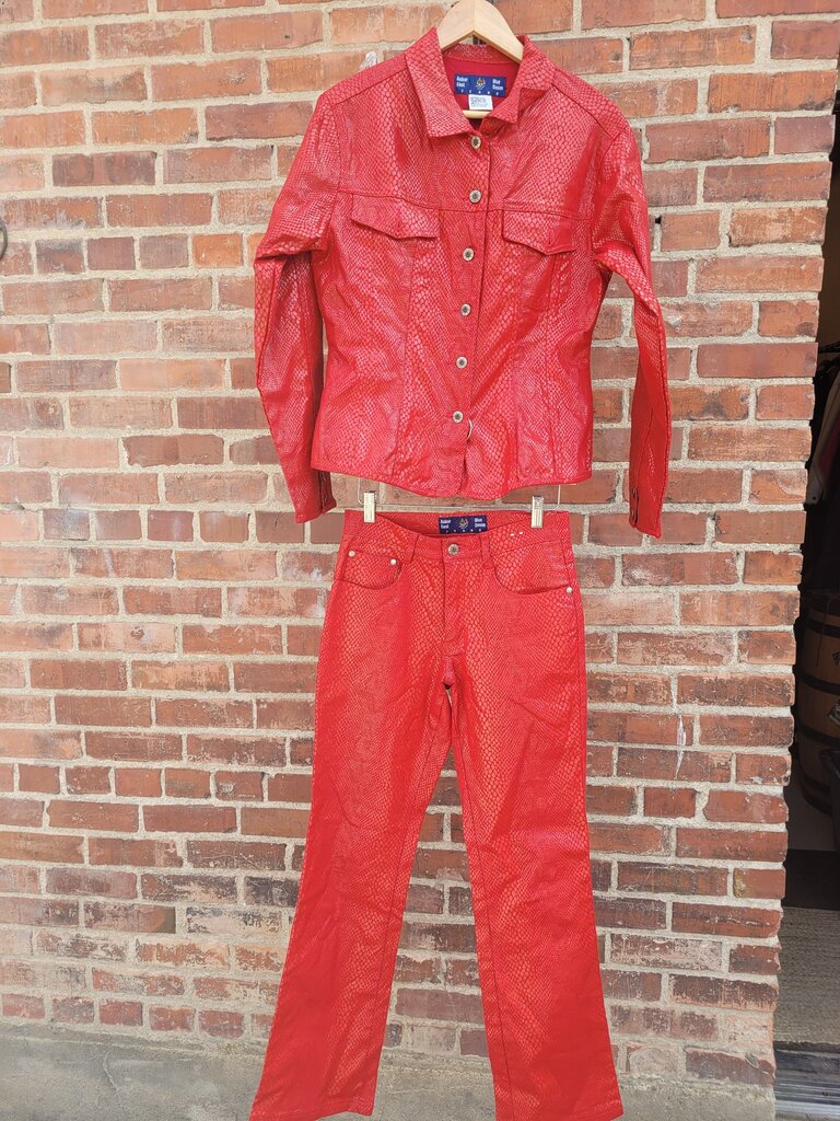 Ankor East Red Denim Jacket and Jeans Set