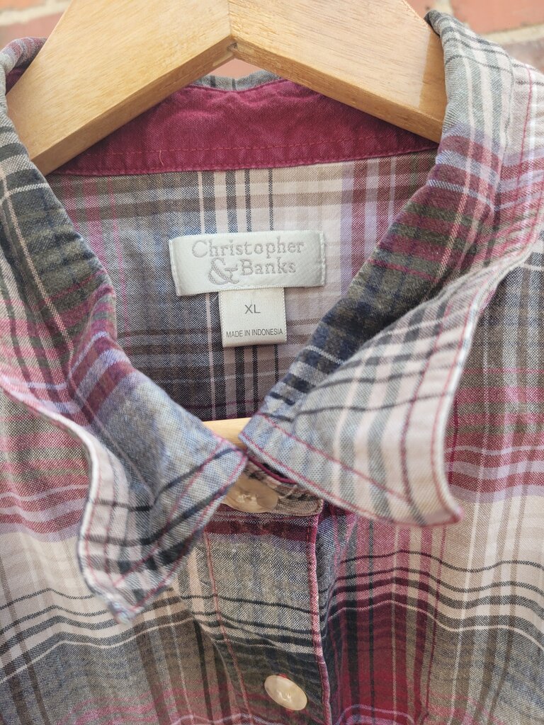 Christopher & Banks Plaid Button-Up Shirt