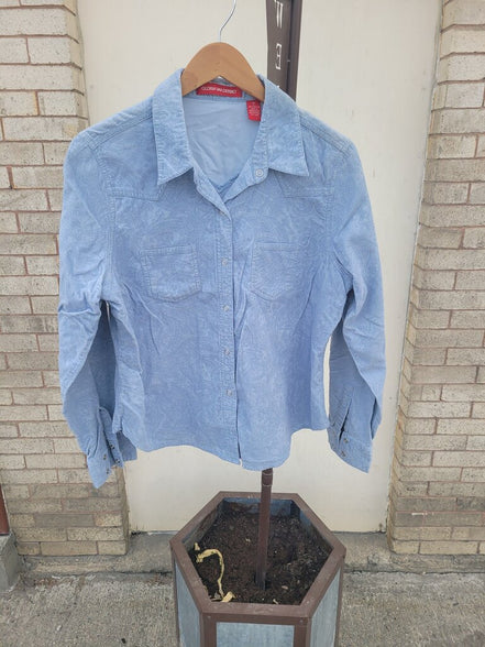 Gloria Vanderbilt Women's Light Blue Button-Up Shirt