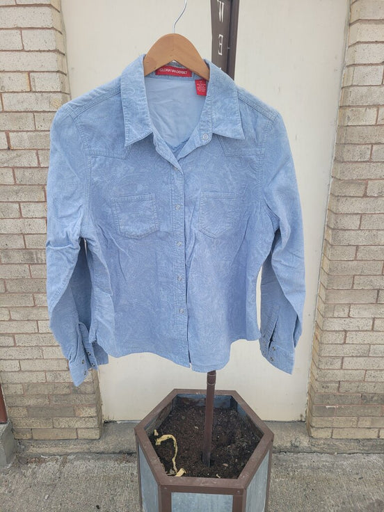 Gloria Vanderbilt Women's Light Blue Button-Up Shirt