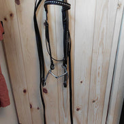 Leather Horse Bridle with Silver Accents