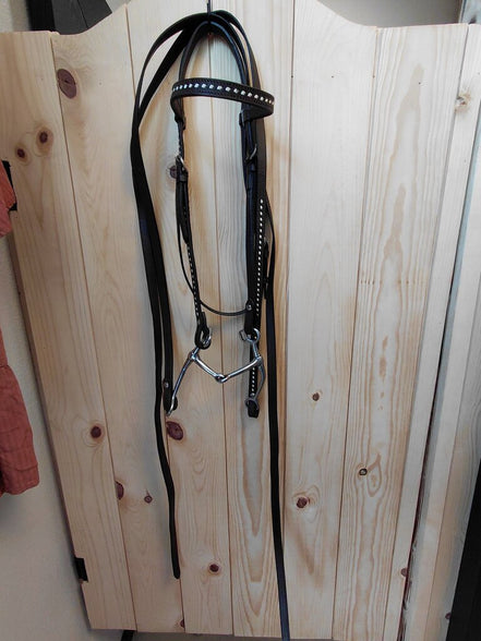 Leather Horse Bridle with Silver Accents