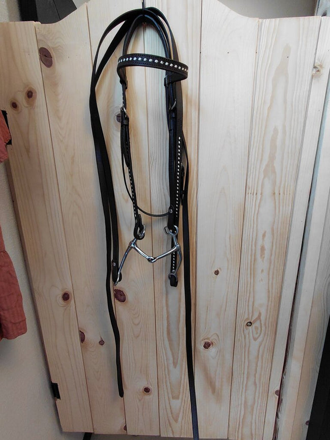 Leather Horse Bridle with Silver Accents