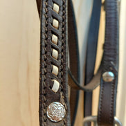 Leather Horse Bridle with Silver Accents