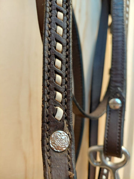 Leather Horse Bridle with Silver Accents