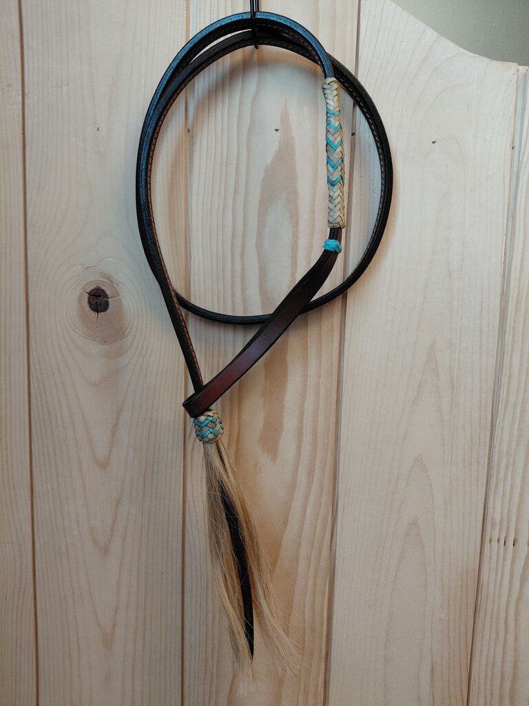 Handcrafted Leather Whip with Decorative Handle