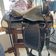 Western Saddle with Decorative Design
