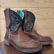 Ariat Women's Brown and Aqua Cowboy Boots
