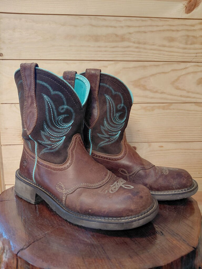 Ariat Women's Brown and Aqua Cowboy Boots