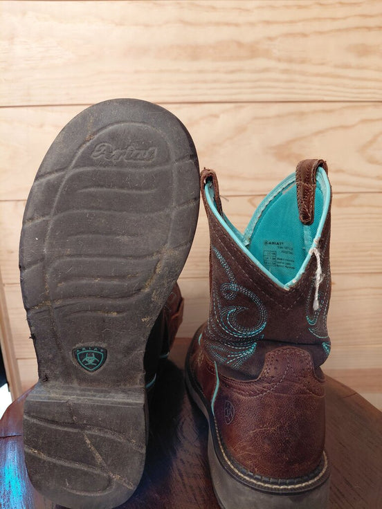 Ariat Women's Brown and Aqua Cowboy Boots